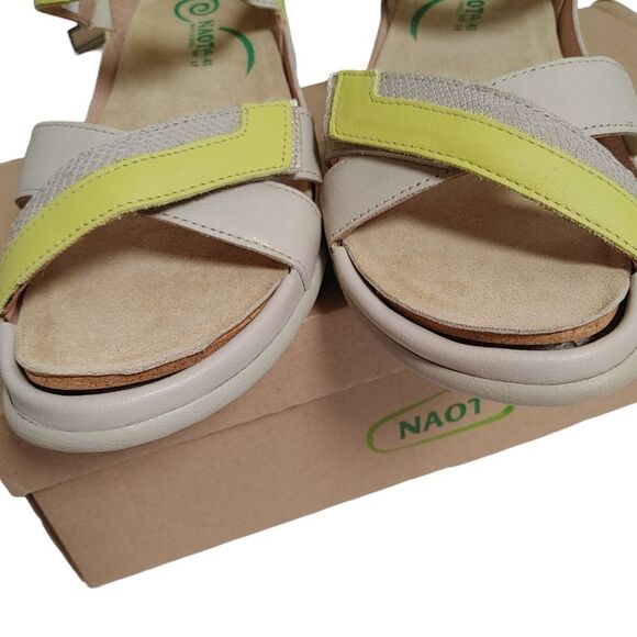 New Naot Karawa Ivory Lime Mary Jane Sandals 40 - Picture 4 of 7